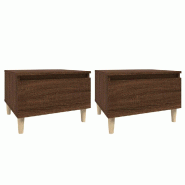 Tables d'appoint 2 pcs Chêne marron 50x46x35 cm Bois ingénierie Modèle Soleil Protect Prime - 819515