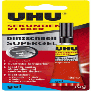 UHU Colle instantanée SUPERGEL, 10 g dans un tube, - 48720