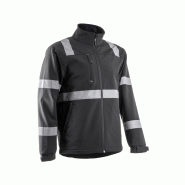 Veste Softshell - VIGILE - 100% PES + TPU membrane + Polaire 330g/m2 + Bandes - Noir - COVERGUARD | 5VIG010_0