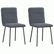 VidaXL Chaises à Manger Lot De 2 Gris Foncé Velours - gris 4101210 VidaXL Chaises à Manger Lot De 2 Gris Foncé Velours - gris 4101210