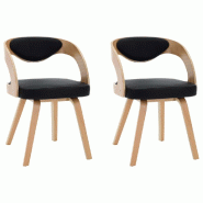 VidaXL Chaises à manger lot de 2 noir bois courbé et similicuir Modèle Quimera - 283105