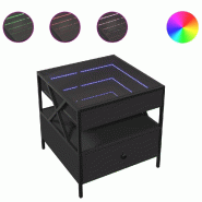 VidaXL Table basse avec LED Infinity noir 50x50x51 cm Modèle Atlas Concept - 847712