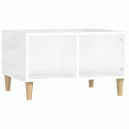VidaXL Table basse Blanc brillant 60x50x36,5 cm Bois d'ingénierie Modèle Soleil Zenith Plus - 821030