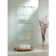 Vitrine hexagonale tout verre 8/18tva - cerisier Vitrine hexagonale tout verre 8/18tva - cerisier