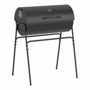 Barbecue à charbon XL avec couvercle en acier noir 76,8 x 40,5 x 103,3 cm - EDM 74127