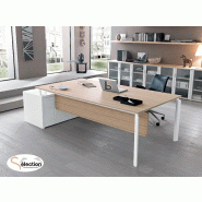 Bureau de direction sur crédence Anyware - MARTEX. - Zebrano clair