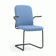 Chaise "HENS" - Assise fixe + Dossier haut, Luge, Avec