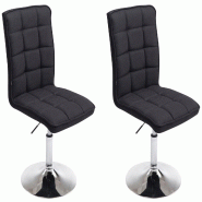 CLP Lot de 2 chaises de salle à manger Peking V2 en tissu avec pied trompette Noir - 319984 CLP Lot de 2 chaises de salle à manger Peking V2 en tissu avec pied trompette Noir - 319984