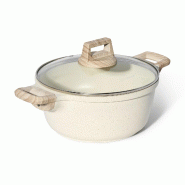 Cocotte et couvercle 24 cm beige - Tous feux dont induction Just perfecto JL-36 usage non-intensif Just Perfecto - aluminium Jl-36