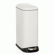 Collecteur de déchets / poubelle CLEAN SLIM 20 L acier blanc hjh OFFICE - blanc acier 741108