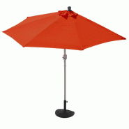 Décoshop26 - Demi parasol semi-circulaire balcon terrasse UV 50+ polyester/aluminium 3kg avec une portée de 300 cm Terracotta avec 04_0003899 - alum
