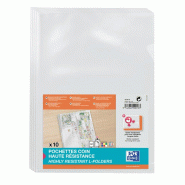 ELBA Lot de 10 Sachet de 10 pochettes coin haute résistance A4, en PVC souple incolore - 3045056805152