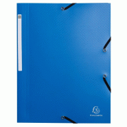 Exacompta - Réf. 55702E - Carton de 50 chemises à élastiques Opak - pochettes 3 rabats - en polypropylène recyclé - dimensions 24 x 32 cm pour do