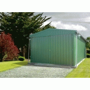 Garage simple métal / 30 m² / toit double pente / porte sectionnelle latérale / 6 x 5 x 3.8 m