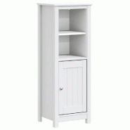 Helloshop26 - Armoire de salle de bain rustique avec 4 étagères rangement 40 x 34 x 110 cm en pin massif blanc 02_0047337 - blanc métal 3000234718891