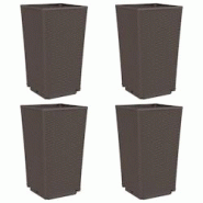 Helloshop26 - Jardinière bac lit surélevé plantes fleurs jardin terrasses lot de 4 32,5 x 32,5 x 57 cm polypropylène marron 02_0039112 - 3000218059972 Helloshop26 - Jardinière bac lit surélevé plantes fleurs jardin terrasses lot de 4 32,5 x 32,5 x 57 cm polypropylène marron 02_0039112 - 3000218059972