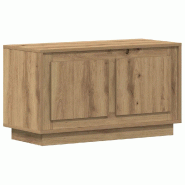 Helloshop26 - Meuble TV rectangulaire moderne fonctionnel espace de rangement 80 x 35 x 45 cm en bois chêne artisanal 02_0051815 - Bois massif 300023