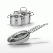 Lot Poêles 28/24 cm & Faitouts 16/14 cm Elo Relief Solution - gris 3176239959215