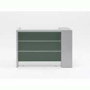 Bureau d'accueil Valde avec caisson extractible design façade brillante ou mate Bureau d'accueil Valde avec caisson extractible design façade brillante ou mate