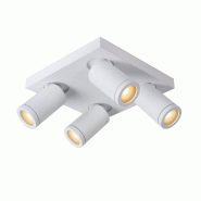 Plafonnier LED Dim to warm GU10 4x5W 2200K/3000K IP44 Blanc - Lucide - Taylor - blanc aluminium 5411212092687 Plafonnier LED Dim to warm GU10 4x5W 2200K/3000K IP44 Blanc - Lucide - Taylor - blanc aluminium 5411212092687