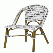 Proloisirs Chaise Paris 3 Spe Alu Bamboo Look / Wicker Blanc / Noir - multicolore multi-matériau AG1005