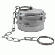 Raccord bouchon symétrique Guillemin à verrou avec chaînette - Aluminium - DN 50 - YGBAL050VC