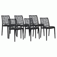 RATTATAN Lot de 6 chaises en polypropylène avec coussin, empilables, design moderne pour cuisine, salle à manger, bar ou restaurant – Anna – Noi RATTATAN Lot de 6 chaises en polypropylène avec coussin, empilables, design moderne pour cuisine, salle à manger, bar ou restaurant – Anna – Noi
