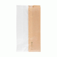 Sachet sandwich en papier kraft ingraissable avec fenêtre eco 14+8x26cm par 250