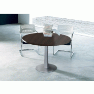 Table de réunion ronde Idea, pied central - Quadrifoglio. - Argent Ral 9006, 120, Gris_0