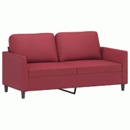 VidaXL Canapé à 2 places Rouge bordeaux 140 cm Similicuir Modèle Aero Modern Élite - Matériau naturel 359336