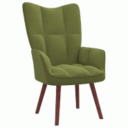 VidaXL Chaise de relaxation Vert clair Velours Modèle Atlas Scandinave - 328054