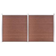 Vidaxl clôture de jardin wpc 353x186 cm marron 3053207