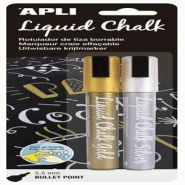 Apli Deux marqueurs à craie liquide, pointe ronde 5,5 mm, or/argent - 8410782148470