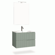 AQA Design Composition de salle de bain en MDF 4 pièces VENERE vert sauge L.81 P.46,5 H.190 MPVE08-SAL - vert Bois manufacturé MPVE08-SAL