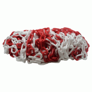 Chaîne de signalisation en plastique - Rouge / Blanc / 8 / 2