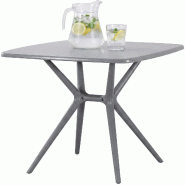 CLP Table de jardin Becky carree Plastique HBT: 76x72x72 cm Gris - gris 327031