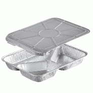 COMBO NOVATRAY THERMO - 3 Compartiments (220+160+380ml) - Alu +Couvercle Alu (H: 30+12=42mm) - KPCT760