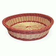 Corbeille ronde effet osier PP bicolore Ø40x10cm