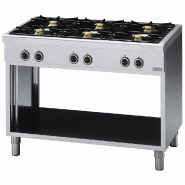 Diamond - Fourneau avec 6 feux vifs, sur armoire ouverte - réf. WR-6B11-66 - gris inox AKS-WR-6B11-66