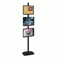 Edimeta Porte-affiches / Porte-messages Cadro-Clic® 3 cadres A3 sur pied H 180 cm noir - noir aluminium 214010NR Edimeta Porte-affiches / Porte-messages Cadro-Clic® 3 cadres A3 sur pied H 180 cm noir - noir aluminium 214010NR