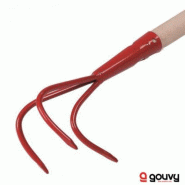 Griffe de Jardinier 3 Dents - Emmanchée Gouvy - Manche Bois 130 cm - Fabriqué en France