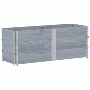 Helloshop26 - Jardinière bac lit surélevé plantes fleurs terrasse jardin 150 x 50 cm bois massif de pin gris 02_0037435 - gris métal 3000217775057