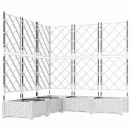 Helloshop26 - Lot de 5 cache-pots de jardin modernes extérieurs 120 x 120 x 125,5 cm en acier blanc 02_0058605 - blanc acier 3000240680571