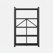 Joybos - Étagère de rangement en métal à 5 ​​niveaux 73 x 37 x 155 cm Noir - noir JOB293