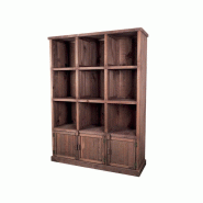 Meuble Présentoir pin 9 cases 3 portes Madera - GRIS Meuble Présentoir pin 9 cases 3 portes Madera - GRIS