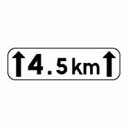 Panonceau temporaire à fond blanc - M1 distance