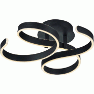 Plafonnier LED SMD intégré 40W, 4650lm, 3000K, variateur SWITCH, anthracite - Trio - Francis - noir métal 4017807445312