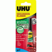 UHU Colle instantanée SUPERFLEX GEL, tube de 3 g - 45565