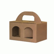 Valisette kraft 2 pots carton 17x8x9 cm - par 10