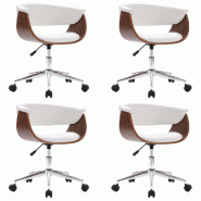 VidaXL Chaises pivotantes à manger lot de 4 Blanc Similicuir Modèle Lioran - 3054876